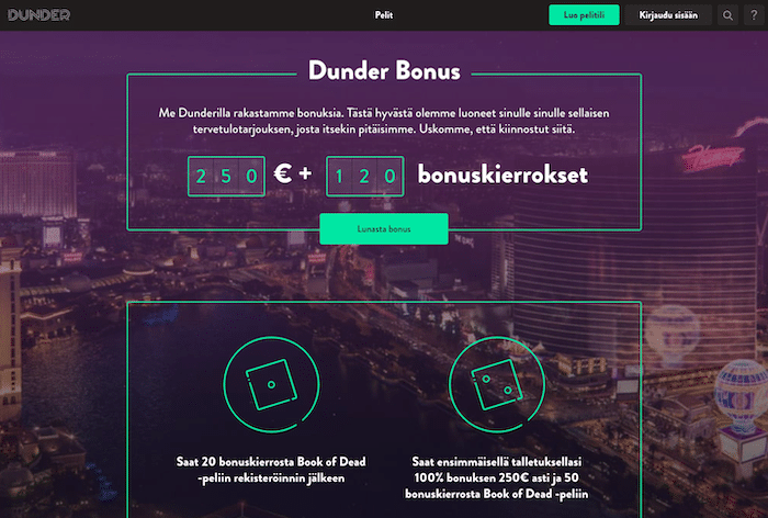 Dunder - Lue arvostelu ja pelaa ilmaiskierrokset ilman talletusta